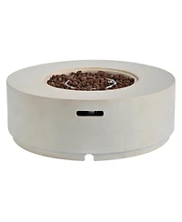 Streamdale Furniture 38.2 inch Round Propane Fire Pit Table with Faux Stone Finish, 50,000 Btu