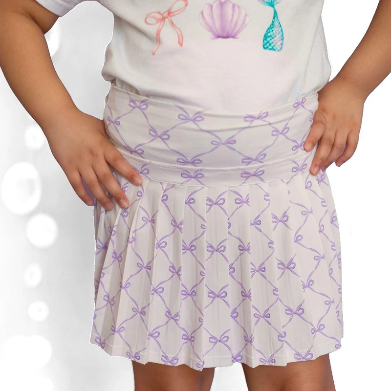 Sweet Wink Toddler Girls Lavender Bow Trellis Athletic Skort