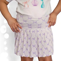 Sweet Wink Toddler Girls Lavender Bow Trellis Athletic Skort