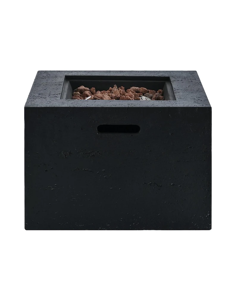 Streamdale Furniture 24-Inch Square Propane Fire Pit Table with 40,000 Btu and Accessories