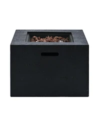 Streamdale Furniture 24-Inch Square Propane Fire Pit Table with 40,000 Btu and Accessories