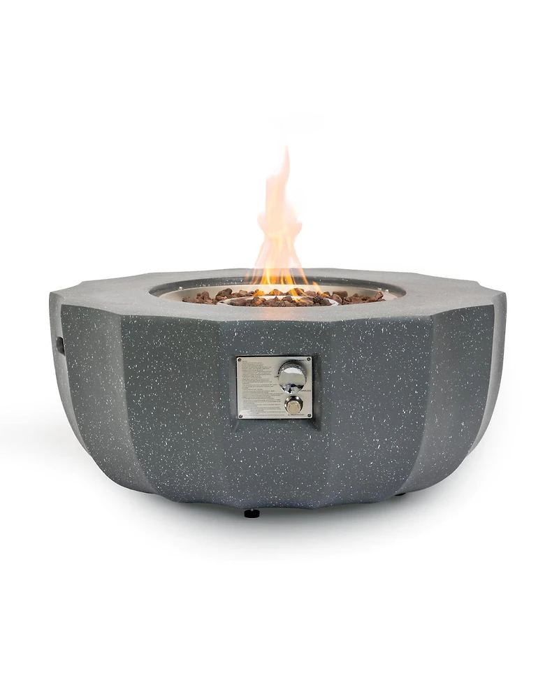Streamdale Furniture 36" Round Concrete Propane Fire Pit Table, 50,000 Btu