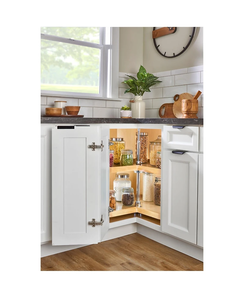Rev-a-Shelf 28" Lazy Susan Kidney-Shaped 2-Shelf Kitchen Cabinet, 4WLS472-28-52