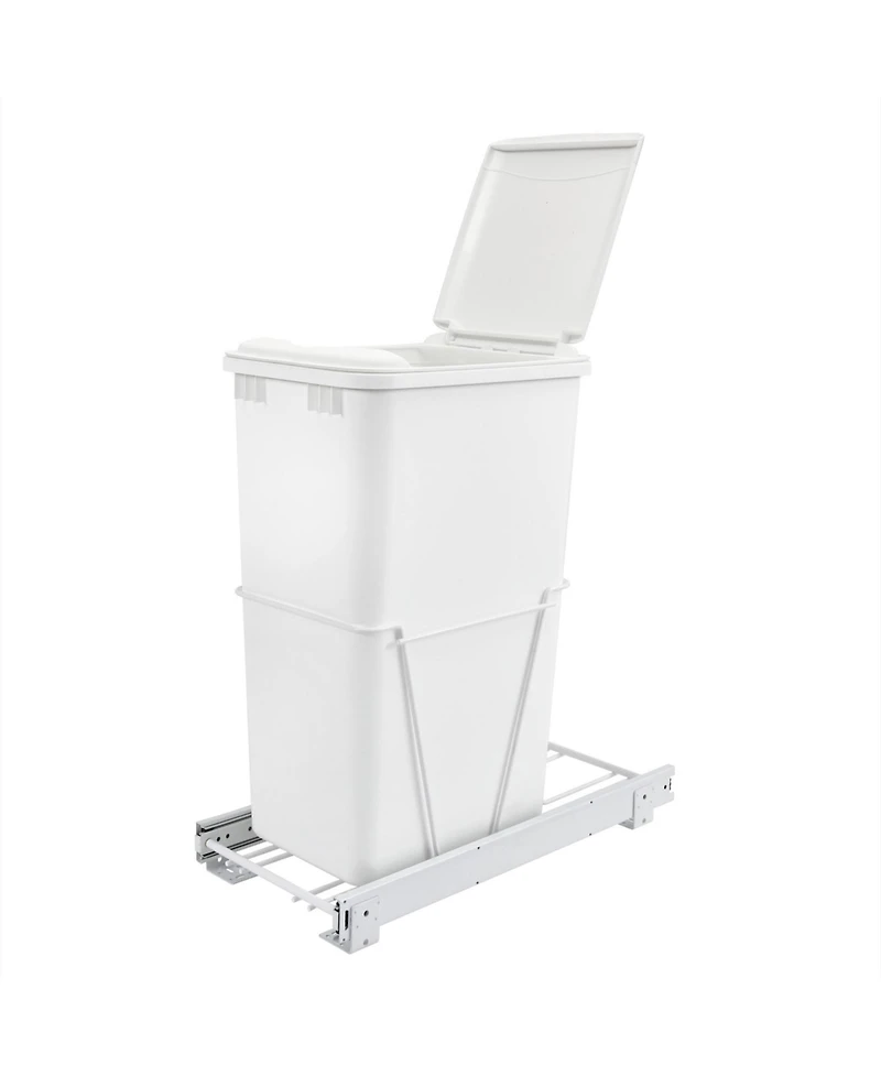 Rev-a-Shelf Pullout 50 qt. Sliding Trash Can for Kitchen, White, Rv-12PB-50 S