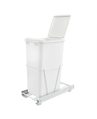 Rev-a-Shelf Pullout 50 qt. Sliding Trash Can for Kitchen, White, Rv-12PB-50 S