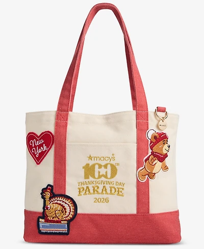 Macy's 100th Thanksgiving Day Parade 2026 Balloon Character Patch Mini Canvas Tote Bag, Macy's Exclusive