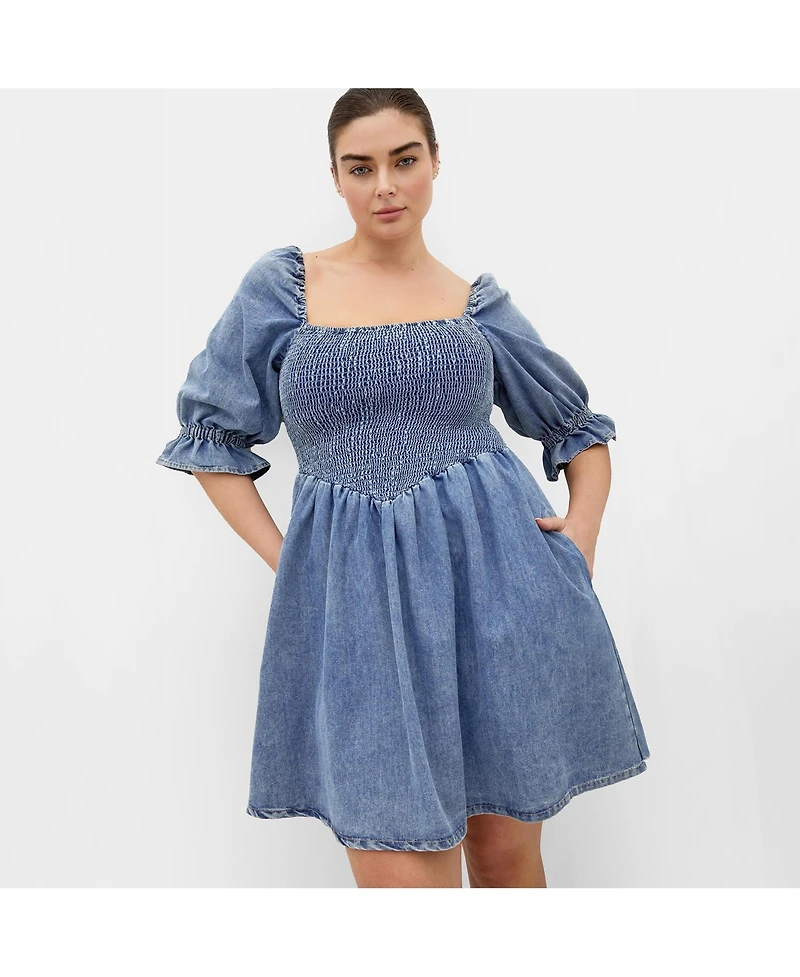City Chic Women's Kaitlyn Denim Midi Dress