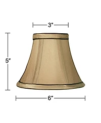 Springcrest Set of Round Hardback Bell Lamp Shades Celia Small 3" Top x 6" Bottom x 5" High Candelabra Clip-On Fitting