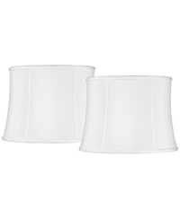Springcrest Imperial Shade Set of 2 Drum Lamp Shades Medium 14" Top x 16" Bottom x 12" High Spider Replacement Harp and Finial Fitting