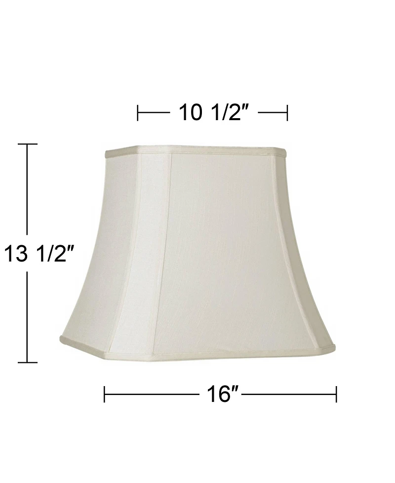 Springcrest Imperial Shade Set of 2 Square Lamp Shades Medium 10.5" Top x 16" Bottom x 13.5" High Spider Replacement Harp Finial Fitting