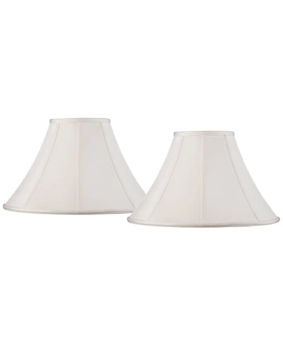 Springcrest Set of 2 Bell Lamp Shades Large 7" Top x 18" Bottom x 10.5" High Spider Replacement Harp and Finial Fitting