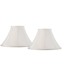 Springcrest Set of 2 Bell Lamp Shades Large 7" Top x 18" Bottom x 10.5" High Spider Replacement Harp and Finial Fitting
