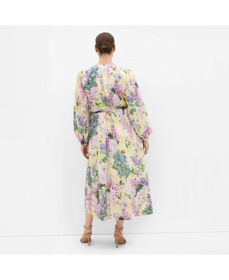 City Chic Women's Anastasia Hydrangea Print Wrap Maxi Dress