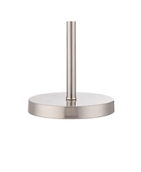 360 Lighting Snippet Modern Table Lamp 26" High Brushed Nickel Cone Shade for Bedroom Living Room Bedside Nightstand Office Kids Family House