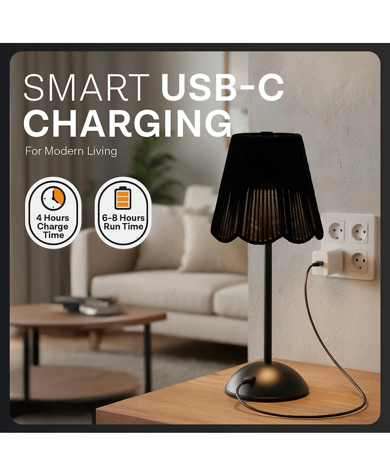 Bell + Howell Rechargeable Rope Design Portable Led Light with 3 Dimmable Modes Table Lamp