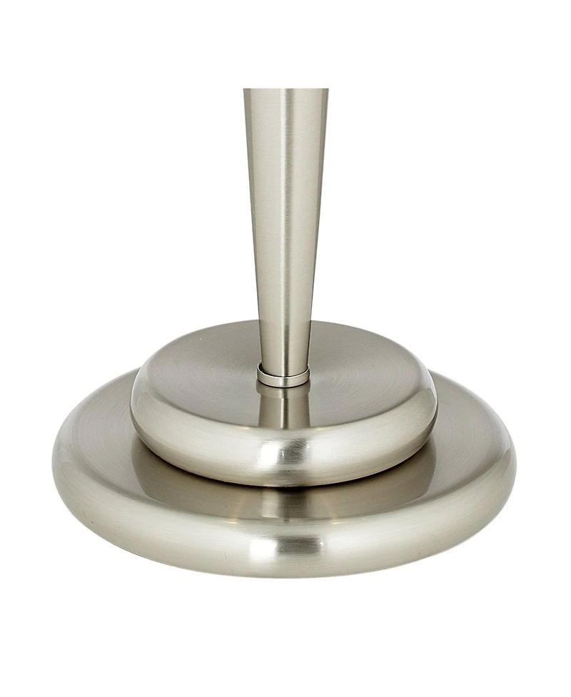 360 Lighting Deco Modern Accent Table Lamps 17" High Set of 2 Brushed Steel Touch On Glass Dome Shade for Bedroom Bedside Nightstand Office
