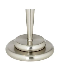 360 Lighting Deco Modern Accent Table Lamps 17" High Set of 2 Brushed Steel Touch On Glass Dome Shade for Bedroom Bedside Nightstand Office