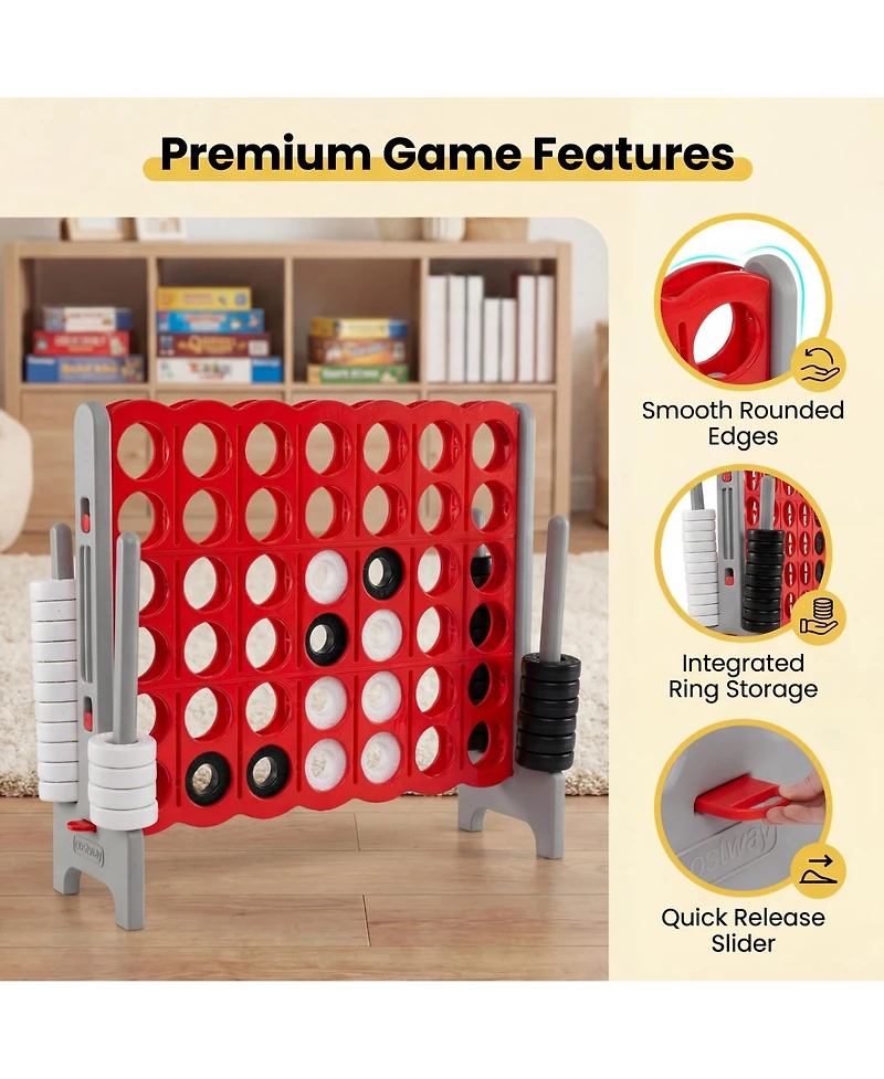 Costway Jumbo 4-to-Score 4 in A Row Board Game Set Outdoor Indoor Kids Adults Family Fun