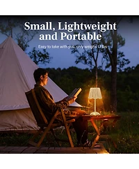 Bell + Howell Rechargeable Solar String Design Portable Indoor Outdoor Led Dimmable Modes Table Lamp