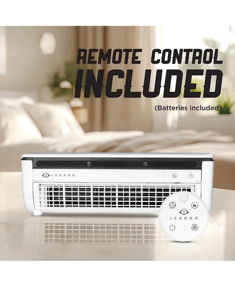 IceBox Cooling Mist Fan, Small Portable Fan with Evaporative Humidifier