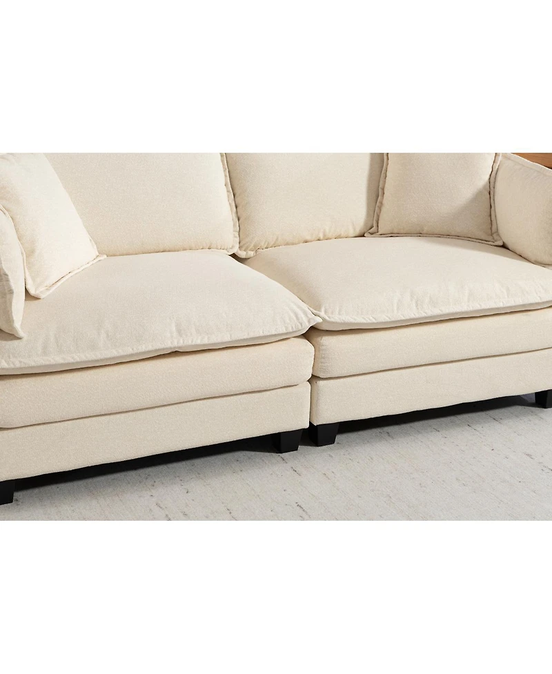 Streamdale Furniture Modern 77.95" 2-Seater Upholstered Sectional Sofa with Waist Pillows