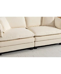 Streamdale Furniture Modern 77.95" 2-Seater Upholstered Sectional Sofa with Waist Pillows