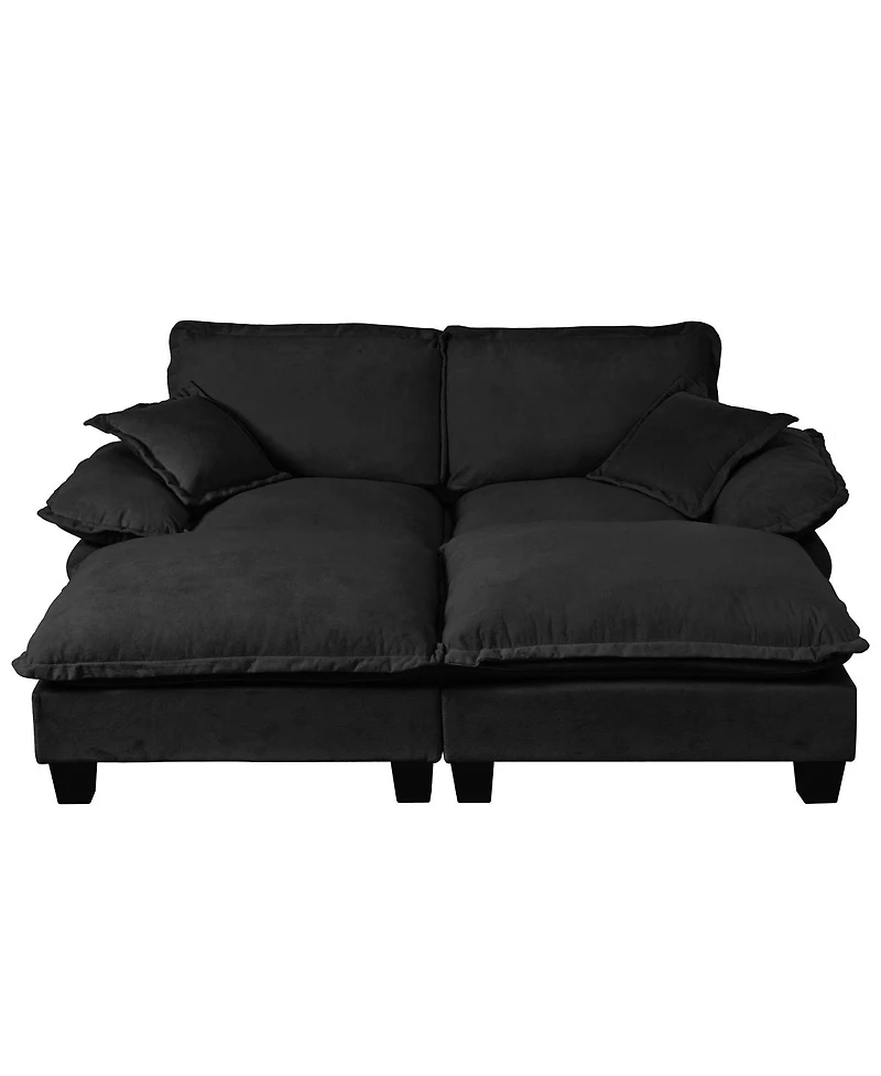 Streamdale Furniture Modular Sectional Cloud Couch with 2 Ottomans and 2 Pillows