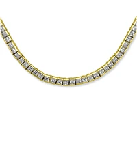 Bling Jewelry Cocktail Cubic Zirconia Princess Cut Channel Set Statement Tennis Necklace