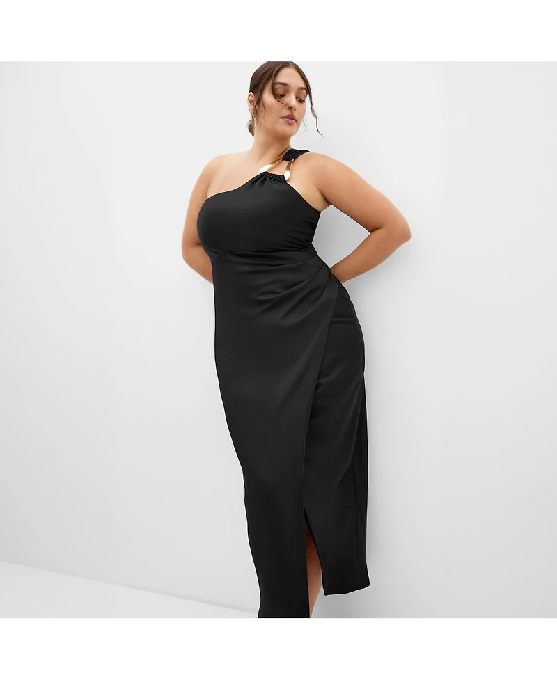 City Chic Women's Joy One Shoulder Maxi Dress
