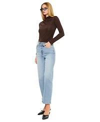 KanCan Women's Bethany High Rise 90's Straight Jeans