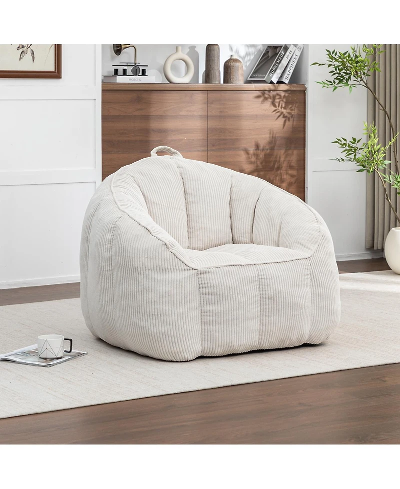 Streamdale Furniture Giant Corduroy Bean Bag Chair with Armrests