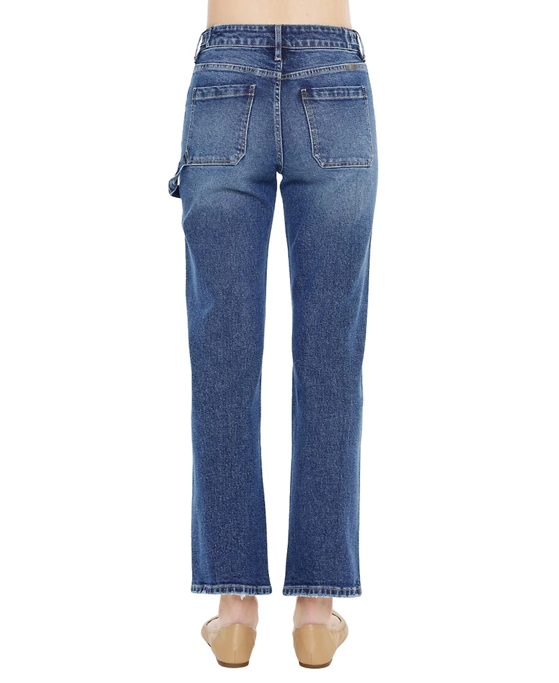 KanCan Women's Ashley High Rise True Straight Jeans