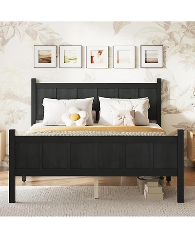 Streamdale Furniture Minimalist Modern Platform Bed with Headboard and Footboard