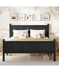 Streamdale Furniture Minimalist Modern Platform Bed with Headboard and Footboard
