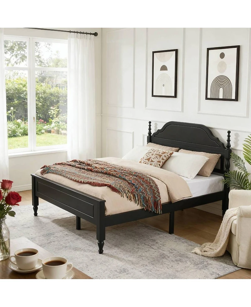 Streamdale Furniture Elegant Bedroom Centerpiece Bed with Padded Headboard Insert (No Mattress)