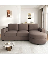 Streamdale Furniture Modern 84.6" L-Shaped Sectional Sofa with Curved Chaise and Usb Ports