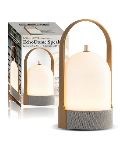 Bell + Howell Echo Dome Rechargeable Bluetooth Led Portable Lantern Speaker Touch Control Table Lamp