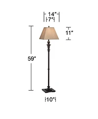 Regency Hill Madison Italian Traditional 59" Tall Standing Floor Lamps Set of 2 Metal Living Room Bedroom