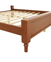 Streamdale Furniture Wood Platform Bed with Upholstered Headboard