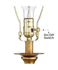 Vienna Full Spectrum Modern Table Lamp 28" Tall Clear Crystal Glass Metal Drum Shade for Bedroom Living Room Bedside House