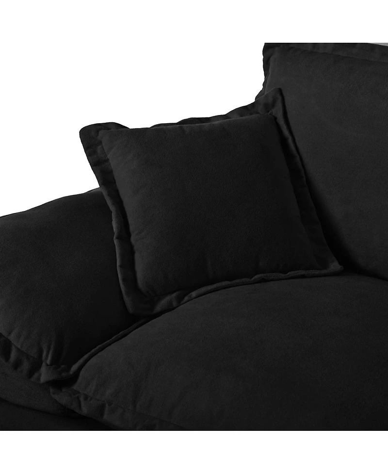 Streamdale Furniture Modular L-Shape Cloud Sectional Sofa with Ottoman and Pillows