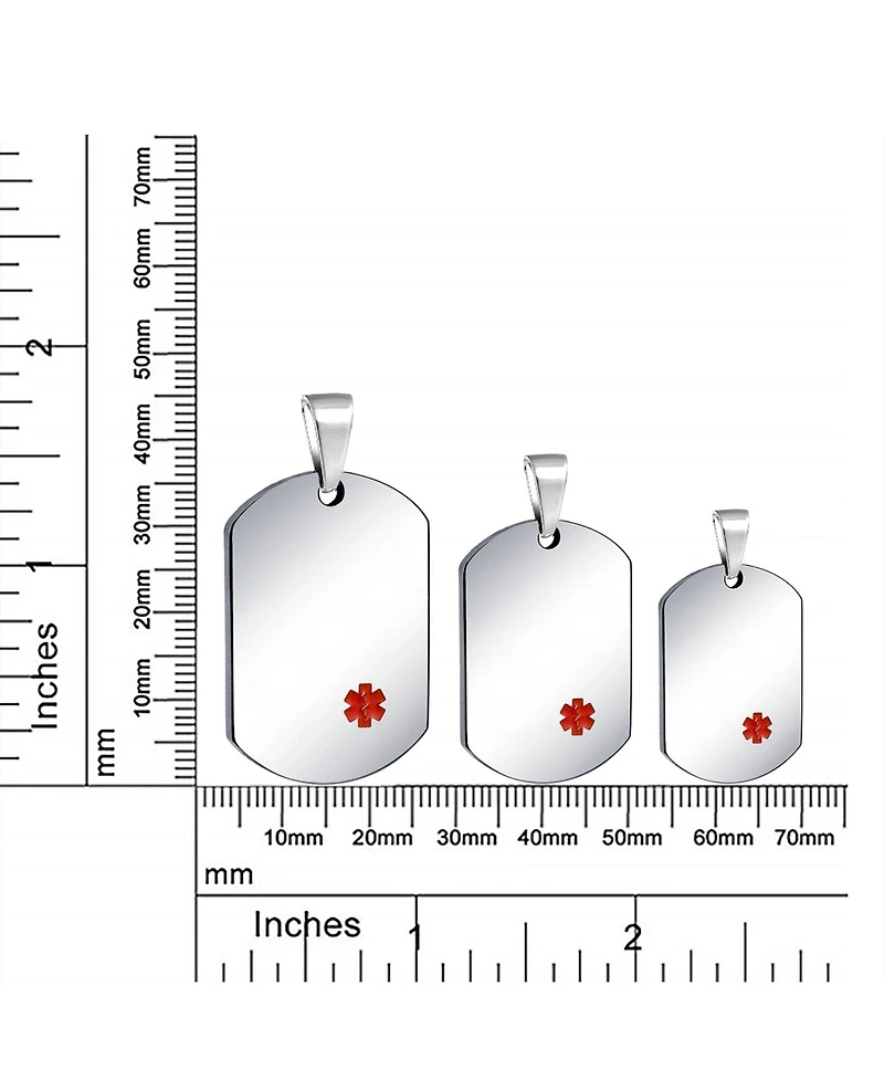 Bling Jewelry Medical Alert Id Dog Tag Blank Pendant Necklace