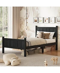 Streamdale Furniture Flat Panel Platform Bed with Headboard and Footboard