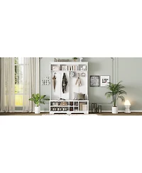Streamdale Furniture Modern Hallway Hall Tree with Storage and Hooks