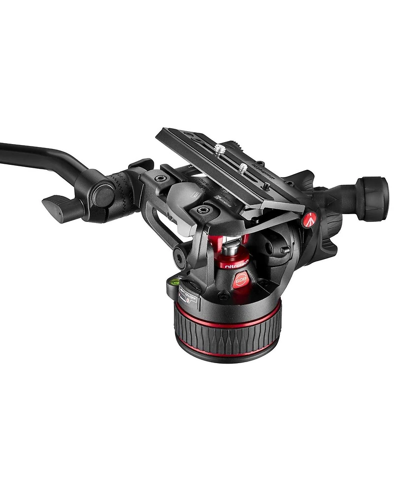 Manfrotto 3-Section Carbon Fiber Twin Leg Tripod with Nitrotech 608 Fluid Video Head and Mid-Level Spreader