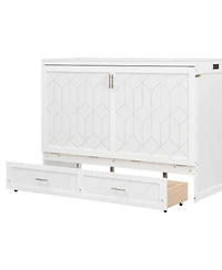 Streamdale Furniture Murphy Bed with Drawer, Sockets and Usb Ports