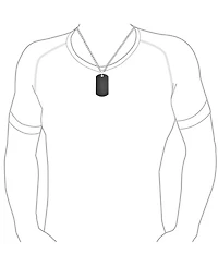 Bling Jewelry Men's Dog Tag Pendant Necklace Plain Blank Stainless Steel 24 Inch Chain
