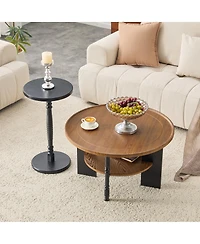 Streamdale Furniture 2-Piece Round Coffee Table and Side Table Set with Storage