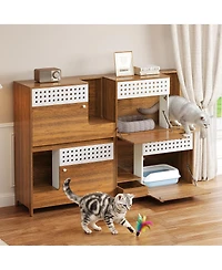 Streamdale Furniture 2-in-1 Modern Cat Litter Box Enclosure and Side Table
