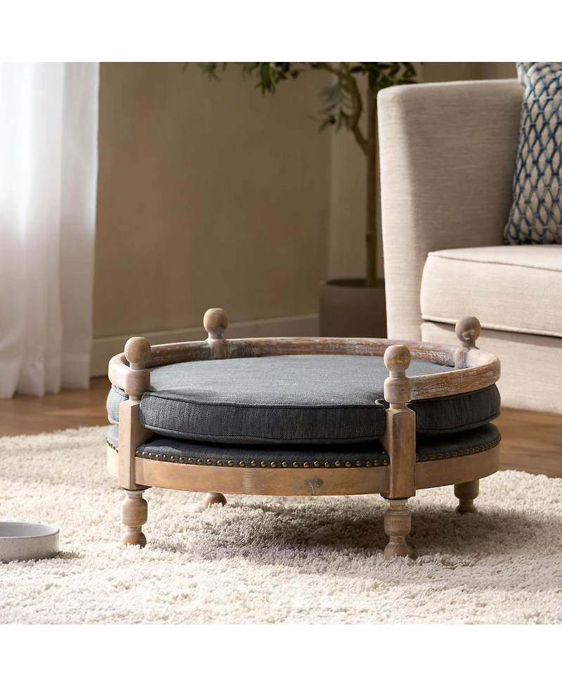 Streamdale Furniture Contemporary Upholstered Medium Pet Bed with Nailhead Trim